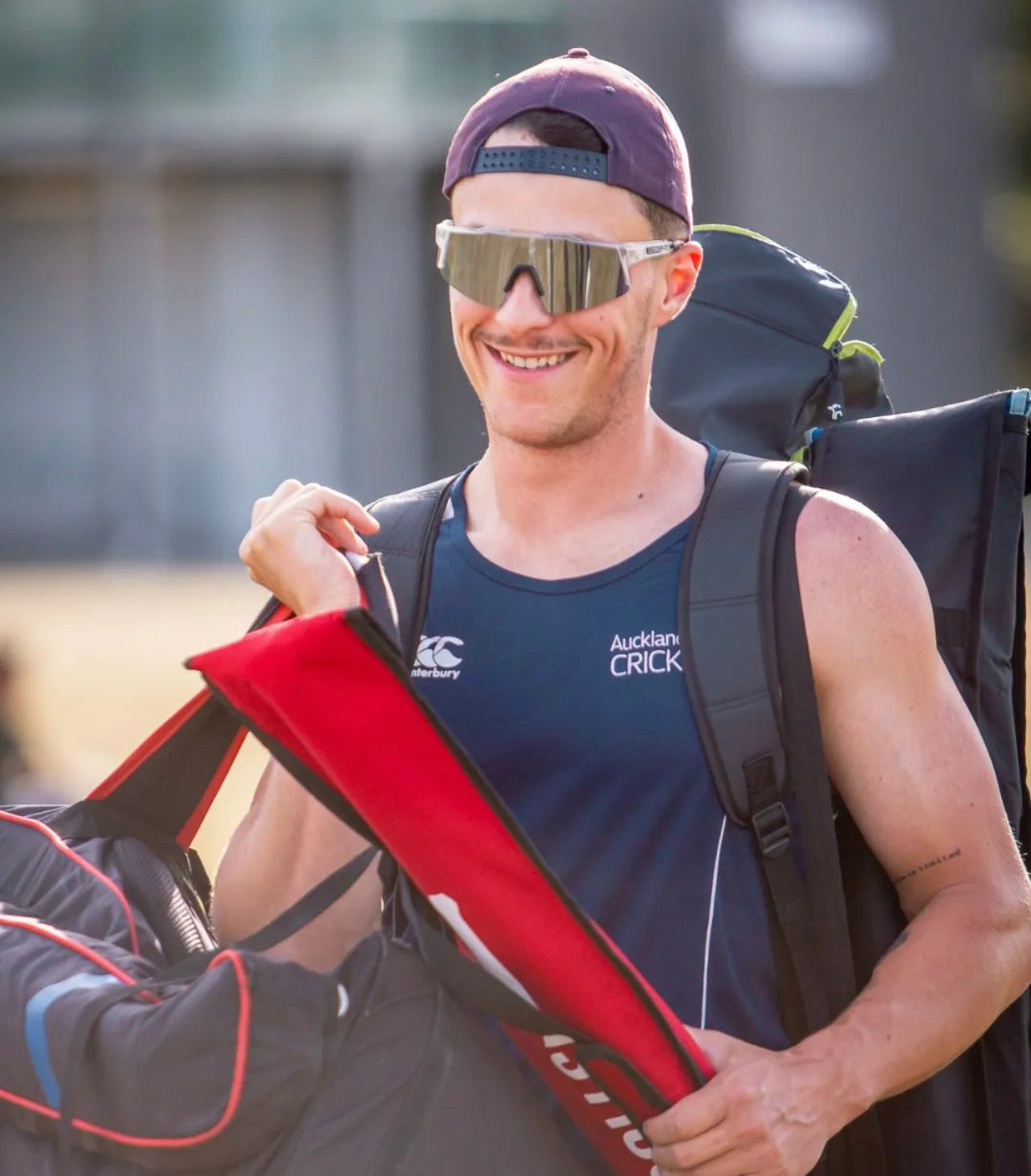 Sportsperson wearing Extend Sunglasses on their way to training